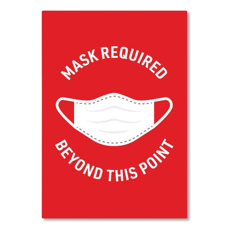 Avery® Preprinted Surface Safe Wall Decals, 7 x 10, Mask Required Beyond This Point, Red Face, White Graphics, 5/Pack (AVE83177) Pack of 5