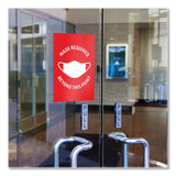 Avery® Preprinted Surface Safe Wall Decals, 7 x 10, Mask Required Beyond This Point, Red Face, White Graphics, 5/Pack (AVE83177) Pack of 5