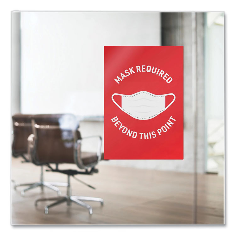 Avery® Preprinted Surface Safe Wall Decals, 7 x 10, Mask Required Beyond This Point, Red Face, White Graphics, 5/Pack (AVE83177) Pack of 5