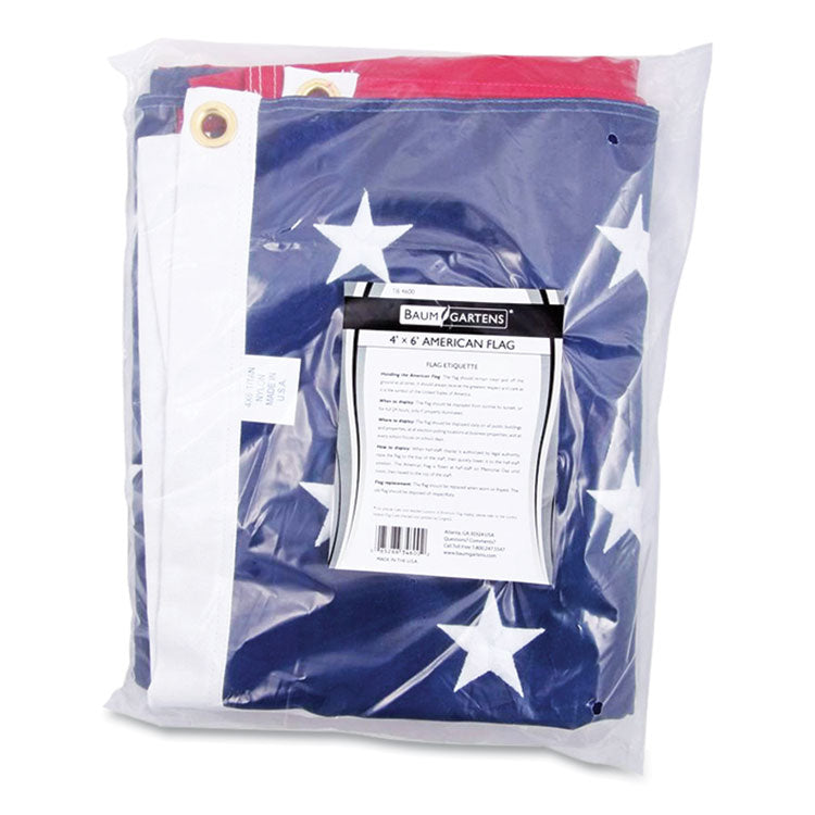 Integrity Flags® Indoor/Outdoor U.S. Flag, 72" x 48", Nylon (BAUTB4600) Each
