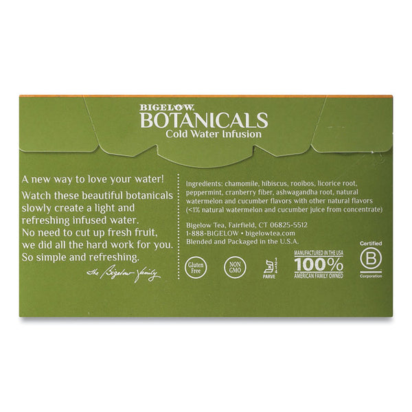Bigelow® Botanicals Watermelon Cucumber Mint Cold Water Herbal Infusion, 0.7 oz Tea Bag, 18/Box (BTC39004)