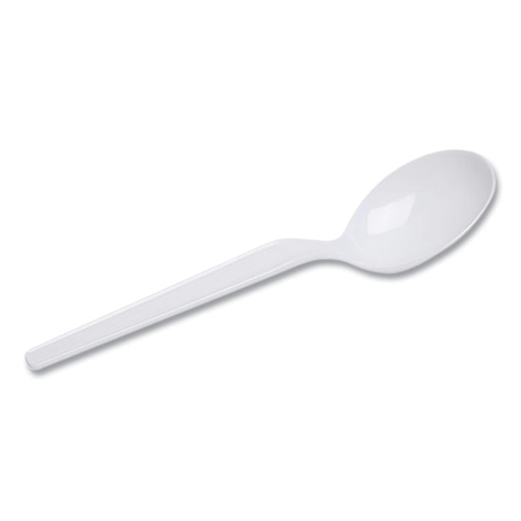 Dixie® Individually Wrapped Mediumweight Polystyrene Cutlery, Soup Spoon, White, 1,000/Carton (DXESM23C7)