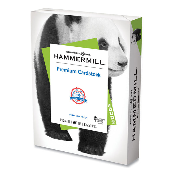 Hammermill® Premium Cardstock, 110 lb Index Weight, 8.5 x 11, White, 200/Ream (HAM168380R)