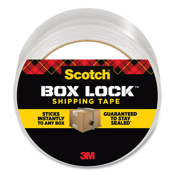 Scotch® Box Lock Shipping Packaging Tape, 3" Core, 1.88" x 54.6 yds, Clear (MMM3950)