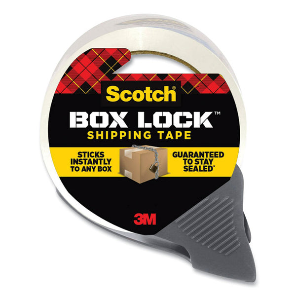 Scotch® Box Lock Shipping Packaging Tape with Refillable Dispenser, 3" Core, 1.88" x 54.6 yds, Clear (MMM3950RD)