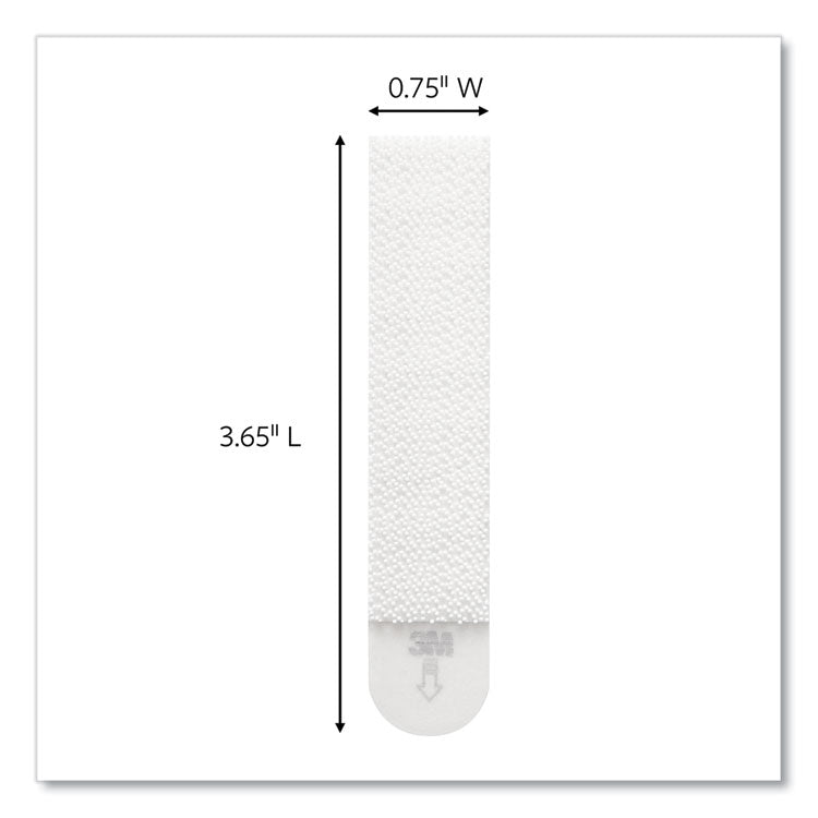 Command™ Picture Hanging Strips, Removable, Holds Up to 4 lbs per Pair, Large, 0.63 x 3.63, White, 20 Pairs/Pack (MMM1720620)