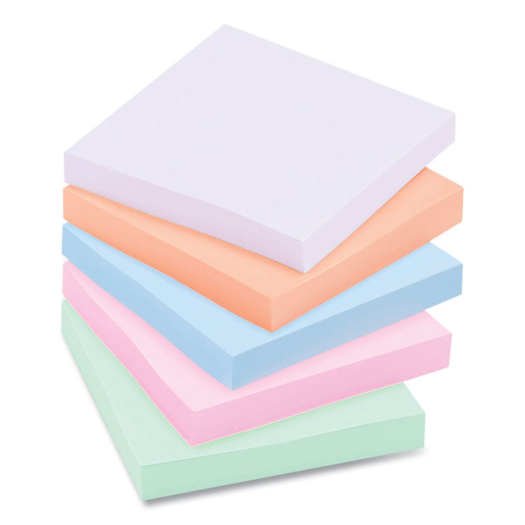 Post-it® Notes Super Sticky Recycled Notes in Wanderlust Pastels Collection Colors, 3" x 3", 65 Sheets/Pad, 6 Pads/Pack (MMM70005132637) Pack of 6