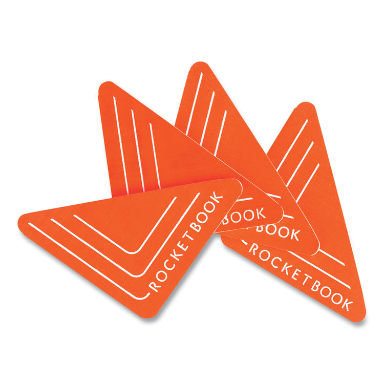 Rocketbook Beacons Smart Stickers for Whiteboards, Triangles, Orange, 2.5"h, 4/Pack (RKBA4RCFR) Each