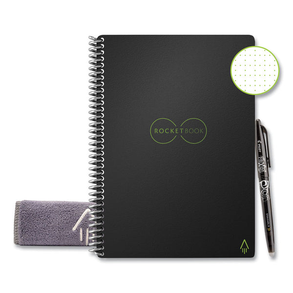 Rocketbook Core Smart Notebook, Dotted Rule, Black Cover, (18) 8.8 x 6 Sheets (RKBERCAFR) Each