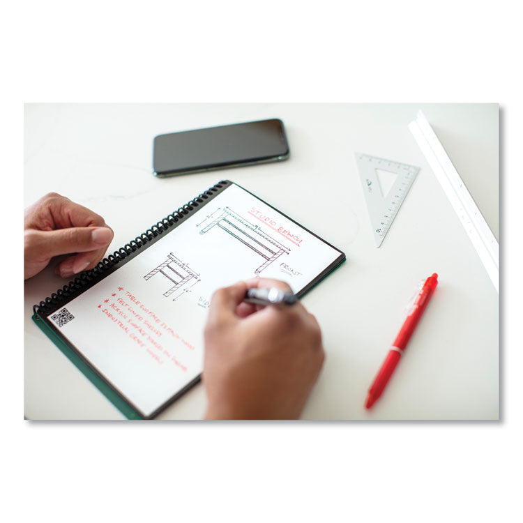 Rocketbook Core Smart Notebook, Dotted Rule, Black Cover, (18) 8.8 x 6 Sheets (RKBERCAFR) Each