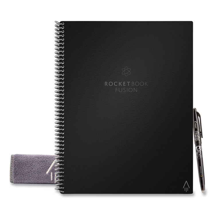 Rocketbook Fusion Smart Notebook, Seven Assorted Page Formats, Black Cover, (21) 11 x 8.5 Sheets (RKBFLRCAFR) Each