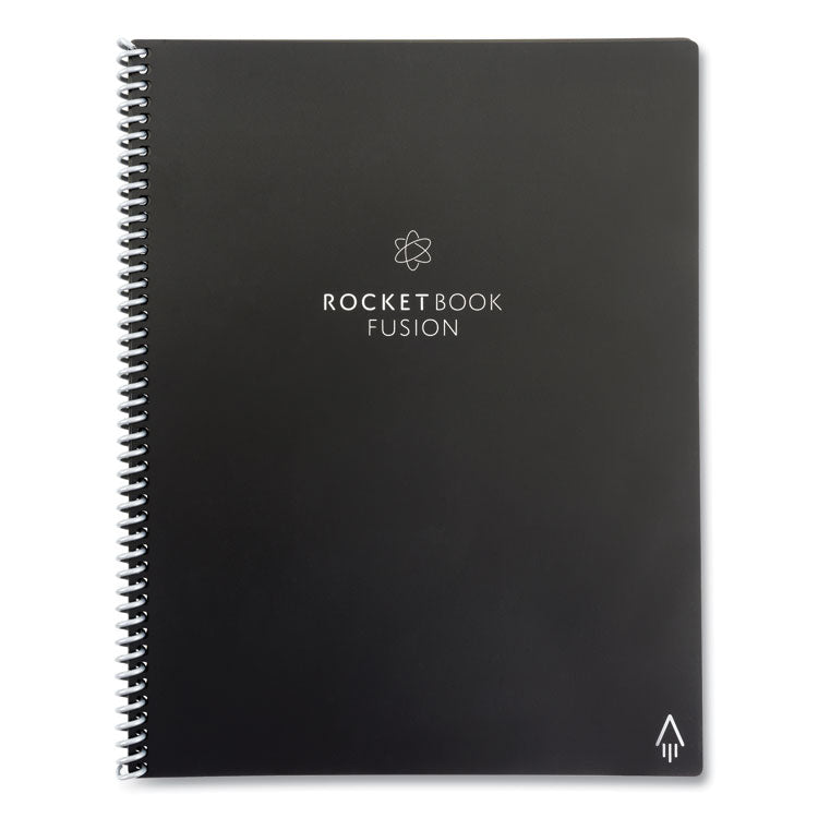 Rocketbook Fusion Smart Notebook, Seven Assorted Page Formats, Black Cover, (21) 11 x 8.5 Sheets (RKBFLRCAFR) Each