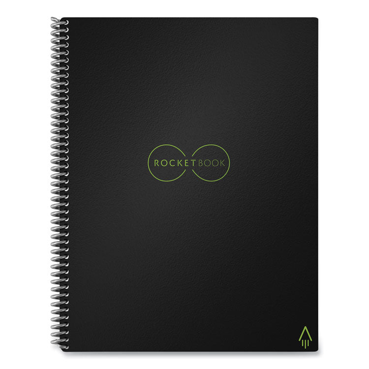 Rocketbook Core Smart Notebook, Dotted Rule, Black Cover, (16) 11 x 8.5 Sheets (RKBLRCAFR) Each