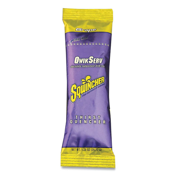 Sqwincher® Thirst Quencher QwikServ Electrolyte Replacement Drink Mix, Grape, 1.26 oz Packet, 8/Pack (SQW060904GR)
