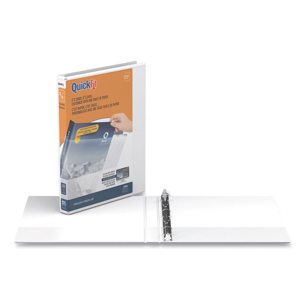 Stride QuickFit Round-Ring View Binder, 3 Rings, 0.63" Capacity, 11 x 8.5, White (STW88000)