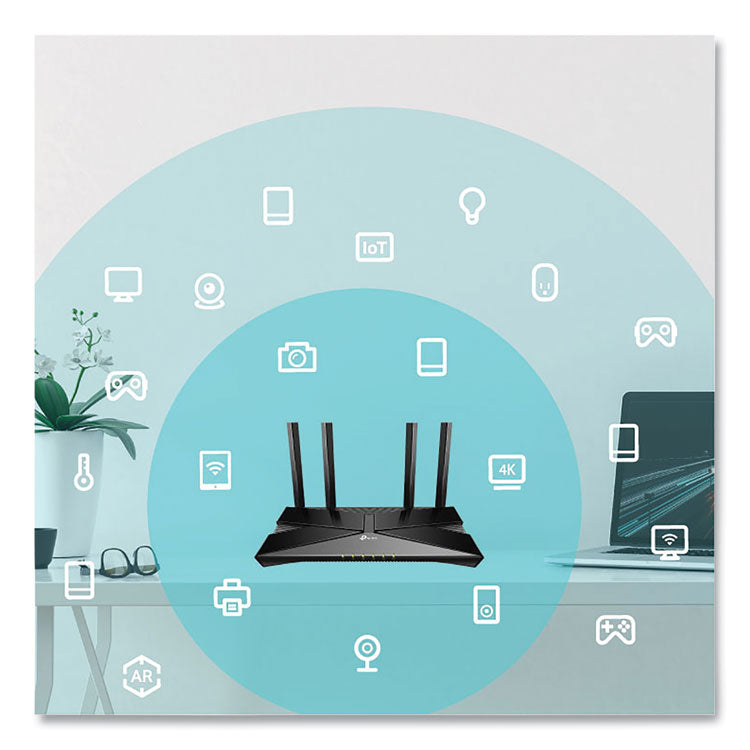 TP-Link ARCHER AX3000 Dual Band Gigabit Wi-Fi 6 Router, 5 Ports, Dual-Band 2.4 GHz/5 GHz (TPLARCHERAX3000) Each