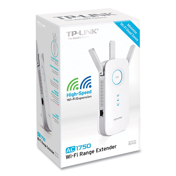 TP-Link RE450 AC1750 Wi-Fi Range Extender, 1 Port, Dual-Band 2.4 GHz/5 GHz (TPLRE450) Each