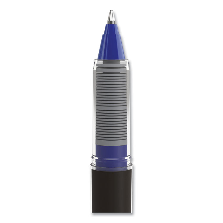 TRU RED™ Roller Ball Pen, Stick, Fine 0.5 mm, Blue Ink, Black/Blue/Clear Barrel, 3/Pack (TUD57320) Each