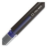 TRU RED™ Roller Ball Pen, Stick, Fine 0.5 mm, Blue Ink, Black/Blue/Clear Barrel, 3/Pack (TUD57320) Each