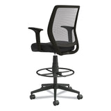 Union & Scale™ Essentials Mesh Back Fabric Drafting Stool with Arms, Supports Up to 275 lb, Black Seat/Back, Black Base (UOS59384) Each