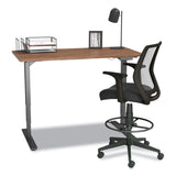 Union & Scale™ Essentials Mesh Back Fabric Drafting Stool with Arms, Supports Up to 275 lb, Black Seat/Back, Black Base (UOS59384) Each