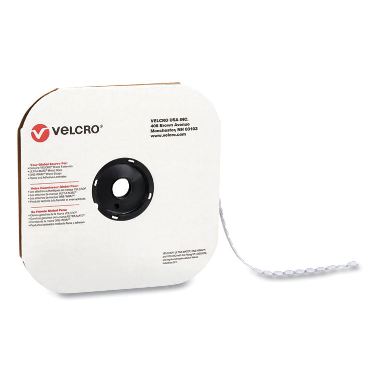 VELCRO® Brand Sticky-Back Fasteners, Loop Side, 0.5" dia, White, 1,440/Carton (VEK192245) 1 Roll