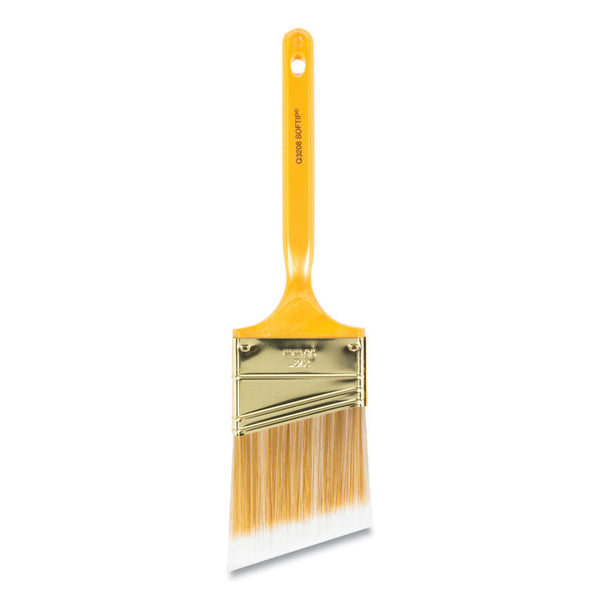 Wooster® Softip Paint Brush, Nylon/Polyester Bristles, 2.5" Wide, Angled Profile, Plastic Kaiser Handle (WBC0Q32080024) Each
