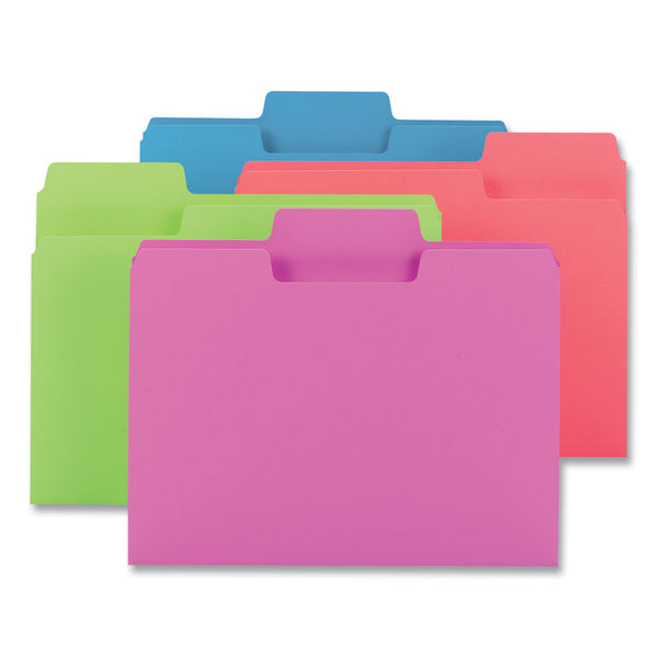 Smead™ SuperTab Colored File Folders, 1/3-Cut Tabs: Assorted, Letter Size, 0.75" Expansion, 11-pt Stock, Assorted Colors, 24/Pack (SMD11957)