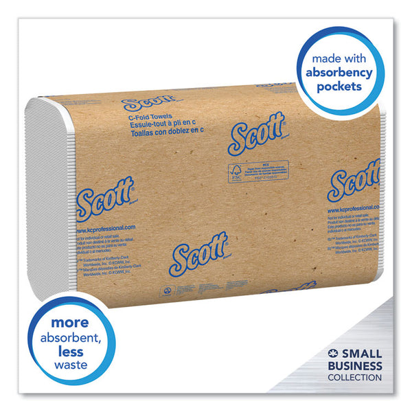 Scott® Essential C-Fold Towels for Business, Convenience Pack, 1-Ply, 10.13 x 13.15, White, 200/Pack, 9 Packs/Carton (KCC03623)