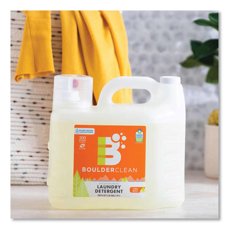 Boulder Clean Liquid Laundry Detergent, Citrus Breeze, 200 oz Bottle, 2/Carton (BCL003038CT)