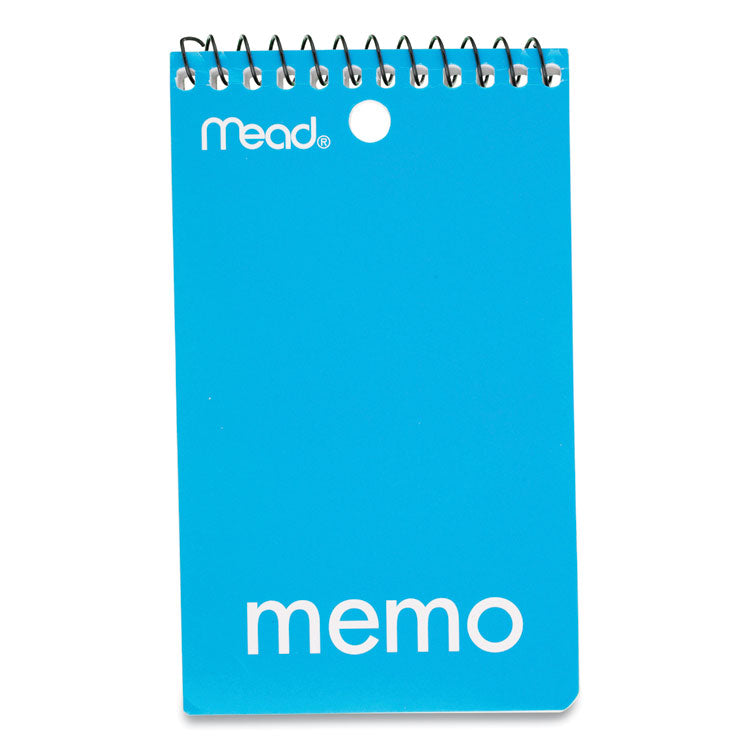 Mead® Wirebound Memo Pad with Wall-Hanger Eyelet, Medium/College Rule, Randomly Assorted Cover Colors, 60 White 3 x 5 Sheets (MEA45354) Each