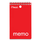 Mead® Wirebound Memo Pad with Wall-Hanger Eyelet, Medium/College Rule, Randomly Assorted Cover Colors, 60 White 3 x 5 Sheets (MEA45354) Each