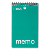 Mead® Wirebound Memo Pad with Wall-Hanger Eyelet, Medium/College Rule, Randomly Assorted Cover Colors, 60 White 3 x 5 Sheets (MEA45354) Each