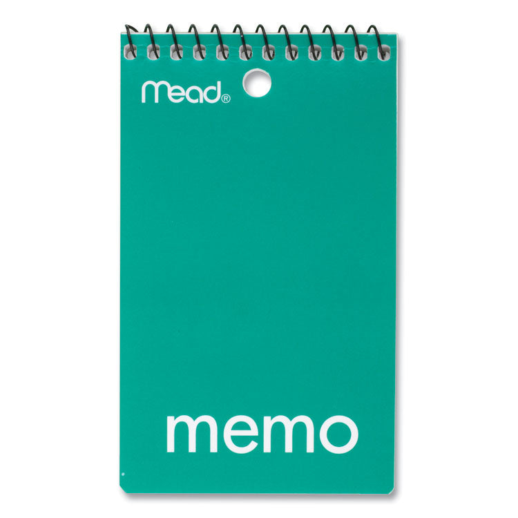 Mead® Wirebound Memo Pad with Wall-Hanger Eyelet, Medium/College Rule, Randomly Assorted Cover Colors, 60 White 3 x 5 Sheets (MEA45354) Each