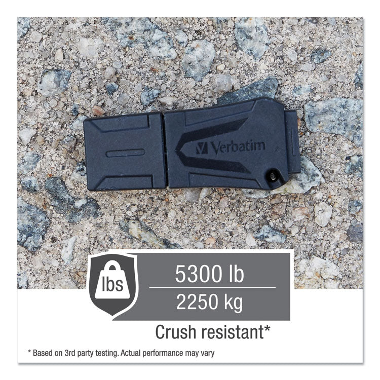 Verbatim® ToughMAX USB Flash Drive, 16 GB, Black (VER70000)
