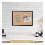 U Brands Cork Bulletin Board, 23 x 17, Tan Surface, Black Frame (UBR026U0001)