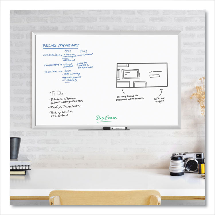 U Brands Melamine Dry Erase Board, 35 x 23, White Surface, Silver Frame (UBR031U0001) Each
