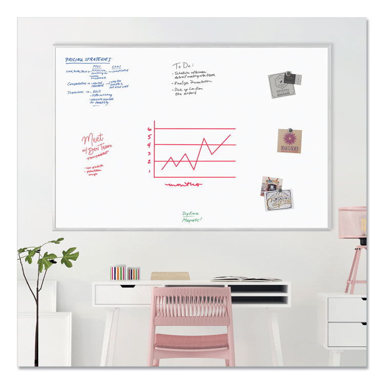 U Brands Magnetic Dry Erase Board with Aluminum Frame, 70 x 47, White Surface, Silver Frame (UBR073U0001) Each