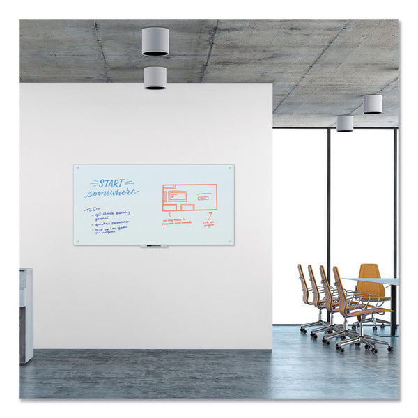 U Brands Glass Dry Erase Board, 70 x 35, White Surface (UBR123U0001) Each