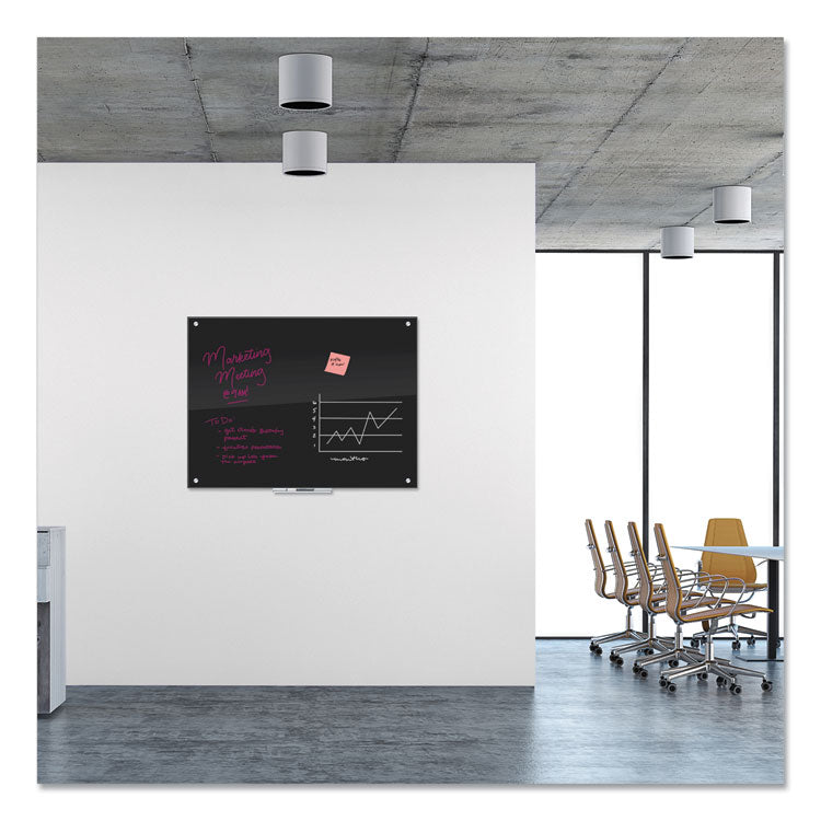 U Brands Glass Dry Erase Board, 47 x 35, Black Surface (UBR171U0001) Each