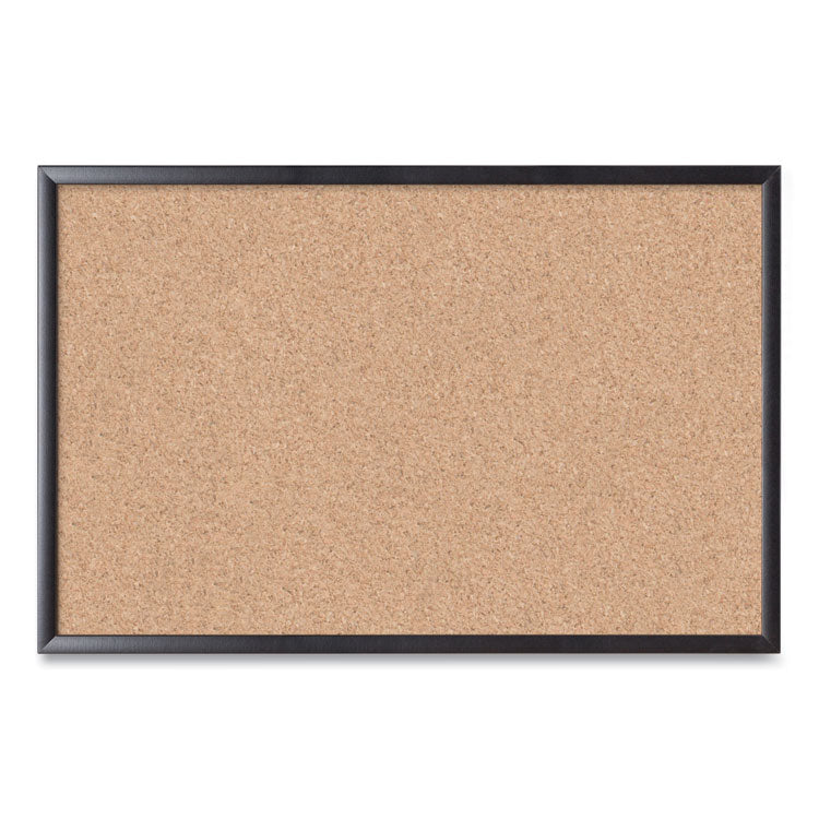 U Brands Cork Bulletin Board, 35 x 23, Tan Surface, Black Frame (UBR301U0001) Each