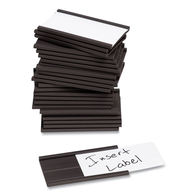 U Brands Magnetic Card Holders, 2 x 1, Black, 25/Pack (UBRFM1310)