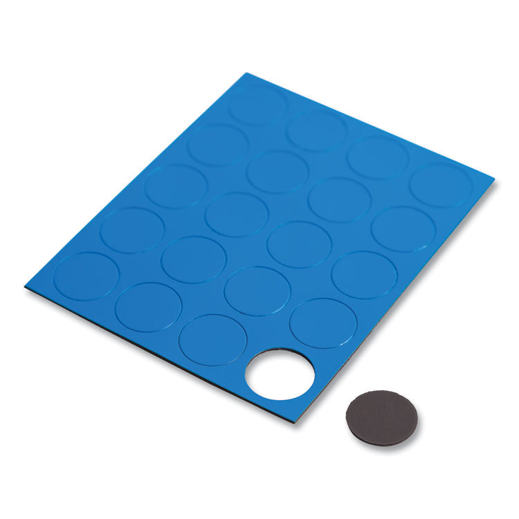 U Brands Heavy-Duty Board Magnets, Circles, 0.75" Diameter, Blue, 20/Pack (UBRFM1601) Pack of 20