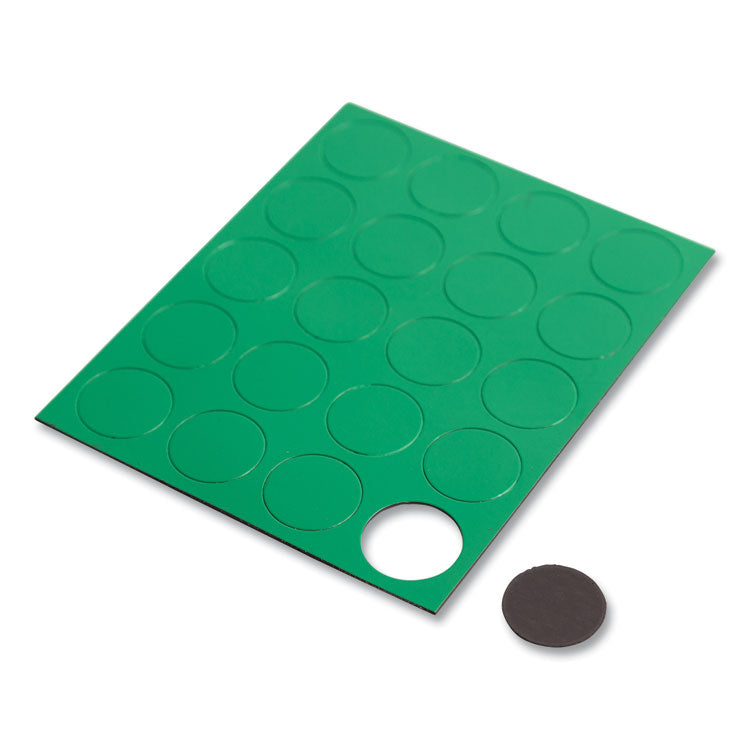 U Brands Heavy-Duty Board Magnets, Circles, Green, 0.75" Diameter, 20/Pack (UBRFM1602) Pack of 20