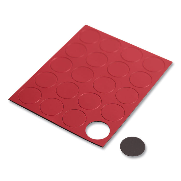 U Brands Heavy-Duty Board Magnets, Circles, Red, 0.75" Diameter, 20/Pack (UBRFM1604) Pack of 20
