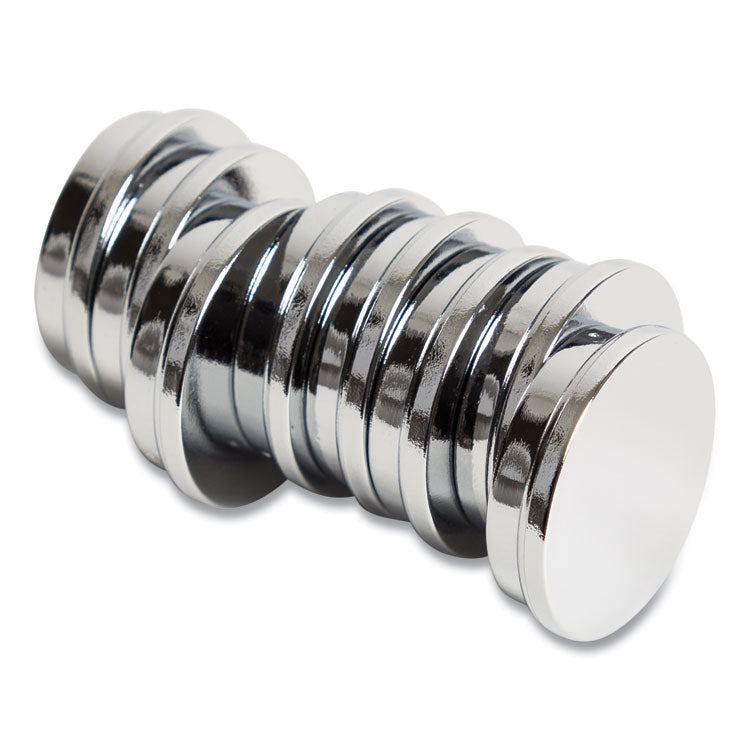 U Brands Board Magnets, Circles, Silver, 1.25" Diameter, 10/Pack (UBRIM130809) Pack of 10