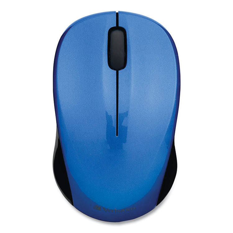 Verbatim® Silent Wireless Blue LED Mouse, 2.4 GHz Frequency/32.8 ft Wireless Range, Left/Right Hand Use, Blue (VER99770)