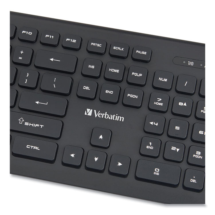 Verbatim® Wireless Slim Keyboard, 103 Keys, Black (VER99793)