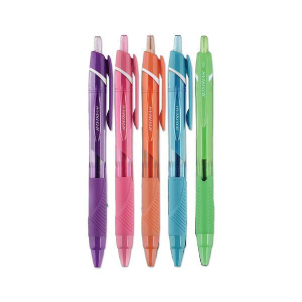 uniball® Jetstream Elements Hybrid Gel Pen, Retractable, Medium 1 mm, Assorted Ink and Barrel Colors, 5/Pack (UBC70138) Pack of 5