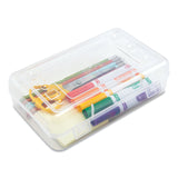 Advantus Gem Polypropylene Pencil Box with Lid, Polypropylene, 8.5 x 5.25 x 2.5, Clear (AVT34104) Each